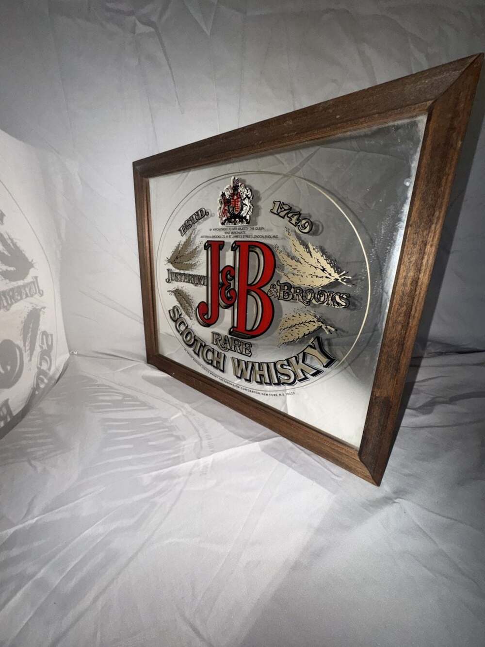 Justerini & Brooks J&B Rare Scotch Whisky Vintage Bar Mirror